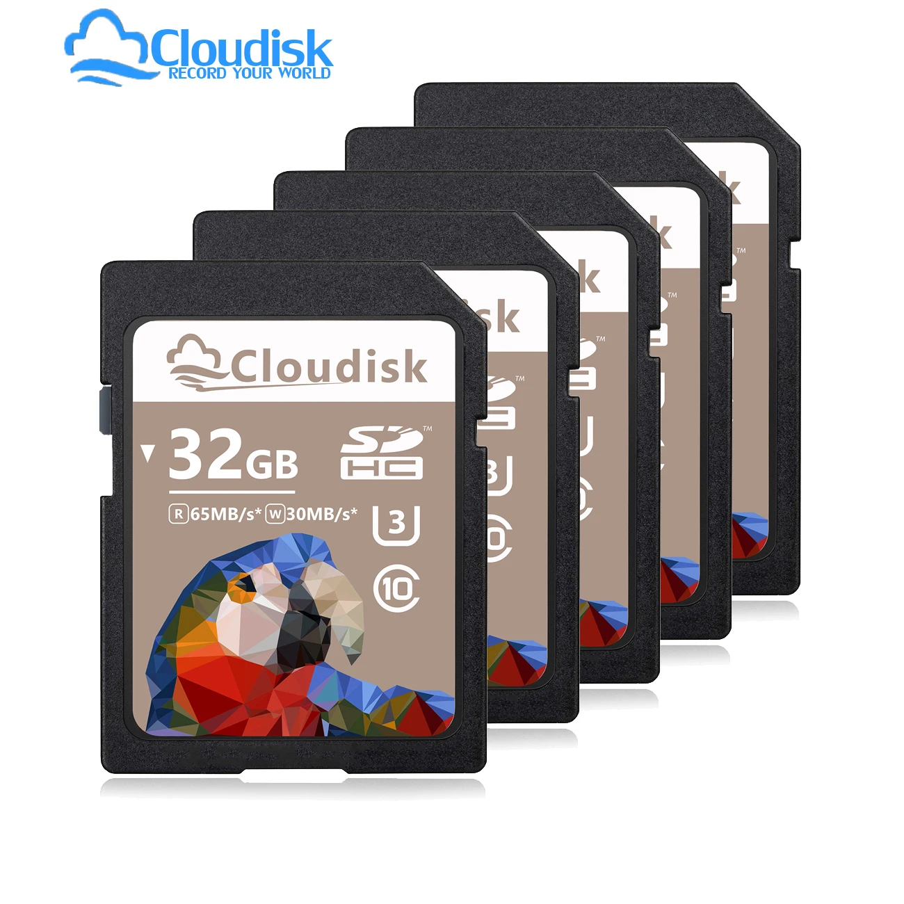 Cloudisk 5 шт. Камера SD-карта 32 ГБ 64 ГБ 128 ГБ SDXC U3 V30 Флэш-карта памяти 16 ГБ 8 ГБ 4 ГБ SDHC Class10 UHS-I Для автомобильного DV SLR