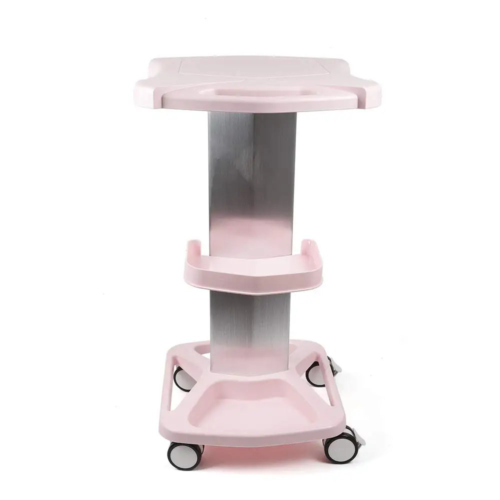 Тележка из алюминиевого сплава с колесом для парикмахерской машины Розового цвета