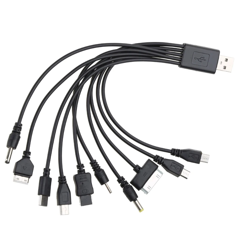 Универсальный кабель для зарядного устройства сотового телефона с несколькими разъемами 10 в 1 USB-кабель для зарядного устройства смартфона, кабель 20 см/7,87 дюйма