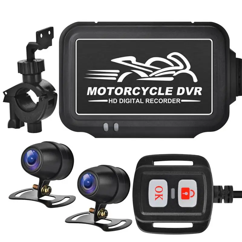 Камера мотоцикла Водонепроницаемый рекордер Передняя и задняя двойная резервная видеокамера 1080P с WiFi ночного видения Водонепроницаемая запись