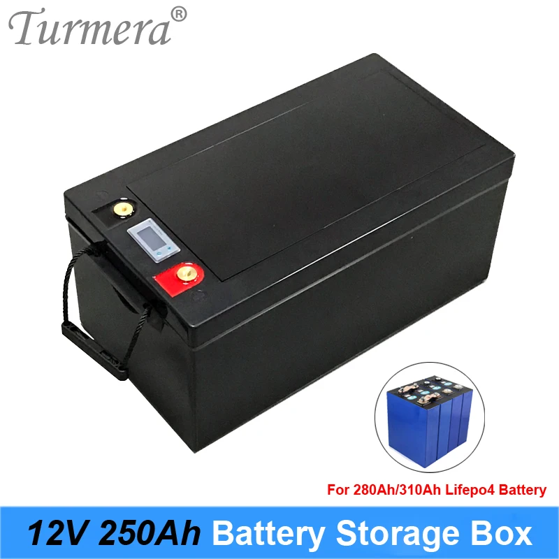 Коробка для хранения батареек Turmera 12V 280Ah 310Ah 3,2 V Lifepo4 с ЖК-индикатором для солнечной системы питания или источника бесперебойного питания