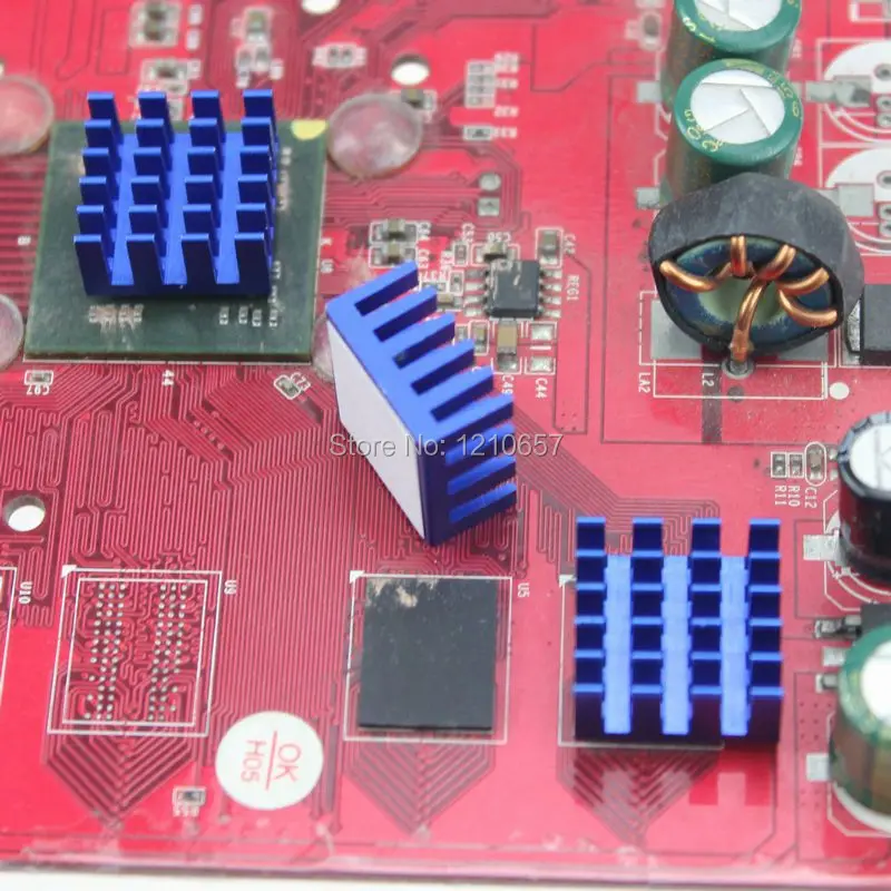 1600 шт. лот Оптовая Продажа Синий Алюминиевый Радиатор Оперативной памяти Компьютера Радиатор Охлаждения DDR IC VGA 15x15x8 мм
