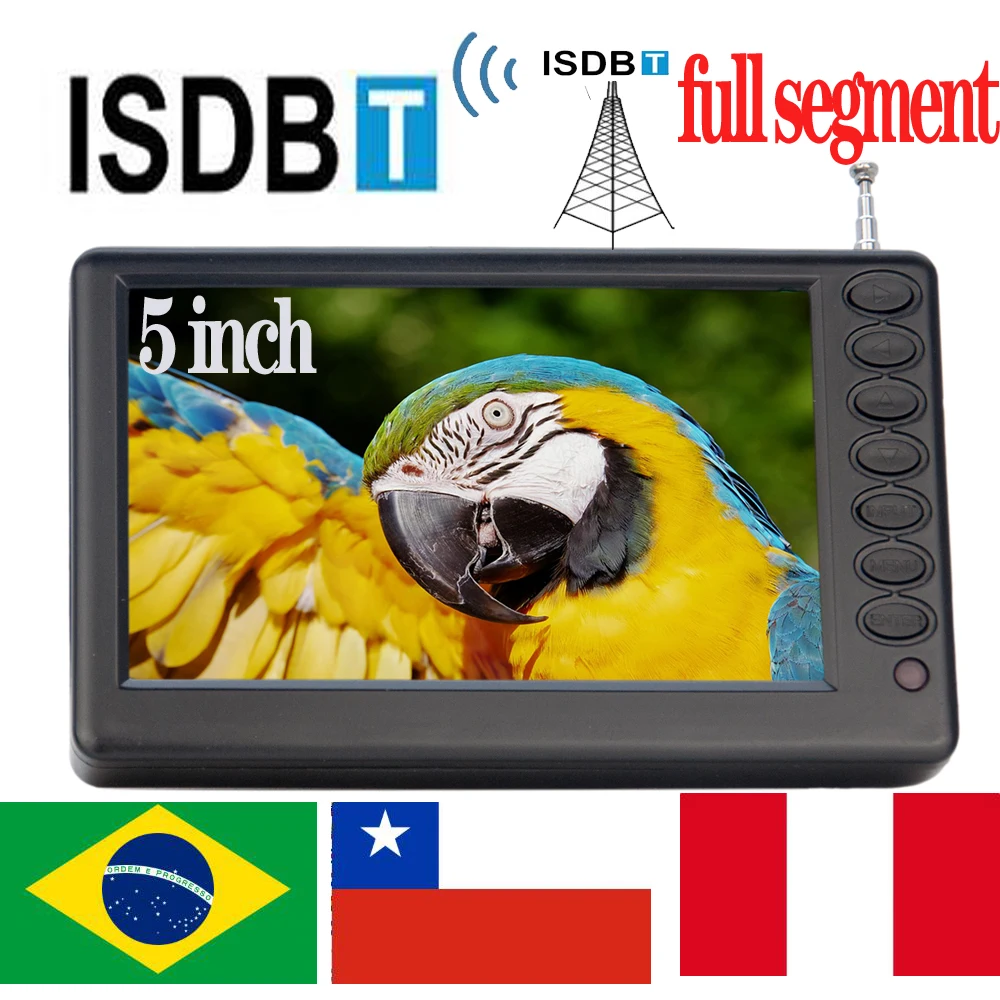 LEADSTAR Перезаряжаемый 5-дюймовый Портативный Мини-цифровой телевизор ISDB T DVB T2 ATSC С Полным Сегментным Декодером, Карманный телевизор Isdbt D5
