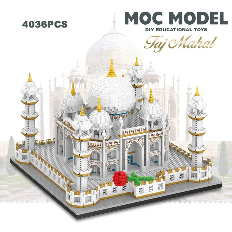 4036 шт. мини строительные блоки MOC city Тадж Махал всемирно известная архитектура миниатюрная модель Индия строительные блоки креативный набор cit