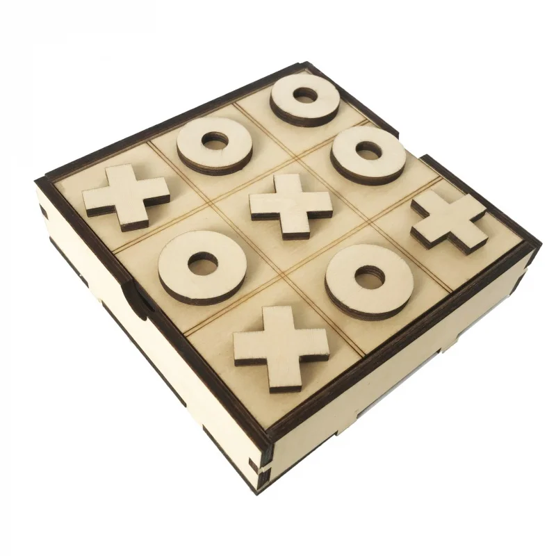 Деревянная коробка с тремя проходами Правильной формы, Шахматы XO, Детские Строительные блоки, Развивающие игрушки, Игры, Детские праздничные подарки