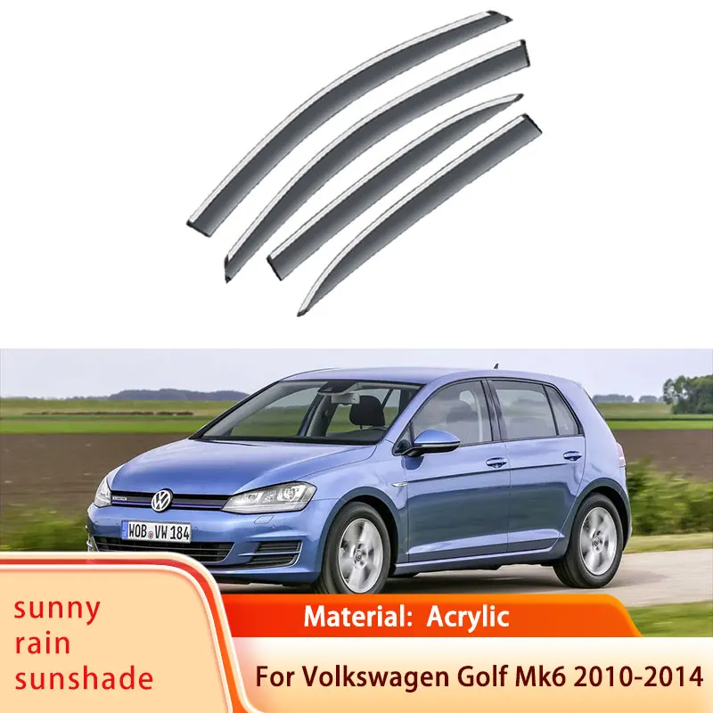 4 Шт. Автомобильный Оконный Козырек для Volkswagen VW Golf 6 Mk6 Ⅵ 5K 2013 ~ 2020 Тенты От Солнца и Дождя, Дефлекторные Укрытия, Защитные Аксессуары