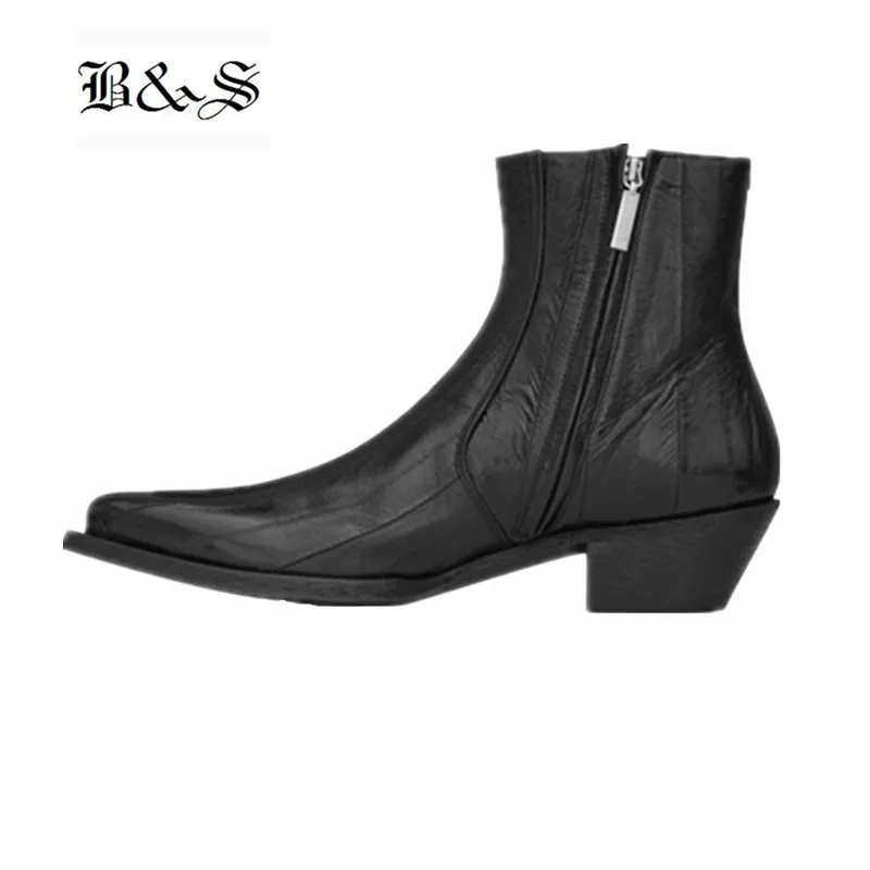 Черный и уличный 2019 г., ковбойские ботинки из натуральной кожи ручной работы на молнии, ботинки Челси