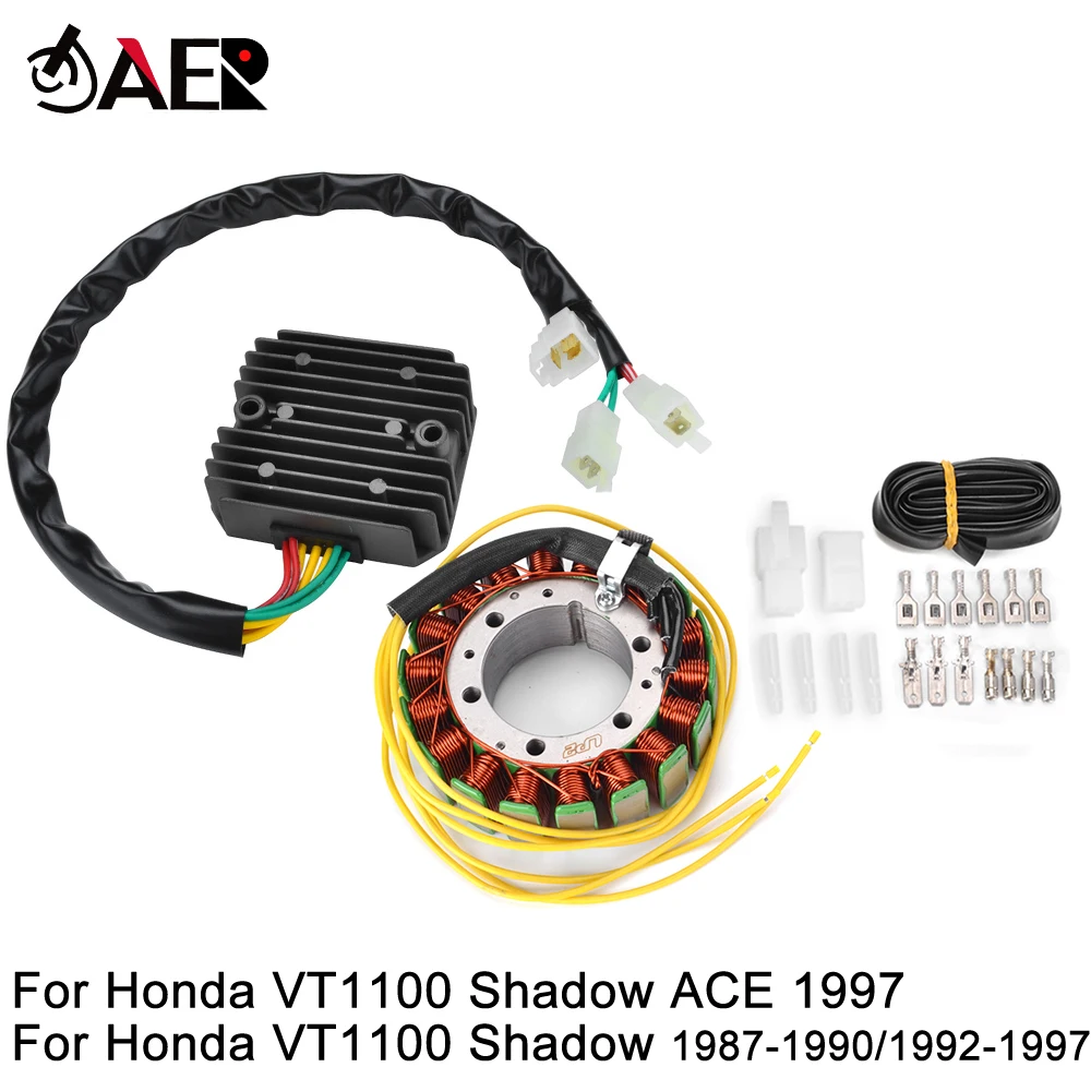 Катушка статора генератора + Регулятор Напряжения Выпрямителя для Honda VT1100 Shadow 1987-1990/1992-1997 VT 1100 Shadow ACE 1997