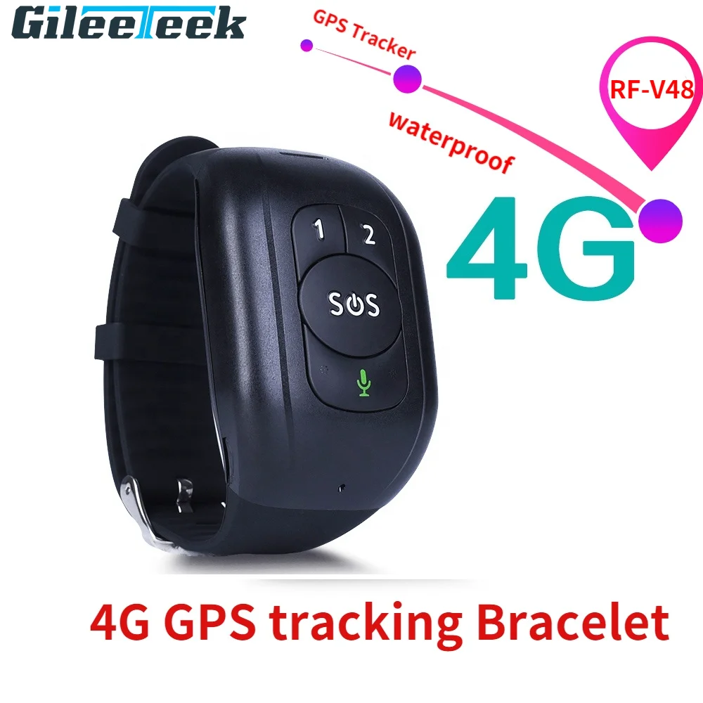 GPS-часы Traker RF-V48 GPS 4G GPS-трекер, кнопка SOS, браслет, аварийная сигнализация, пульсометр, монитор артериального давления