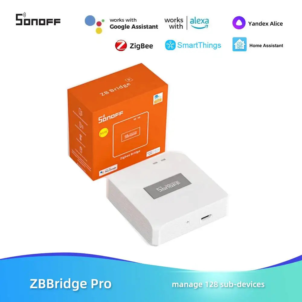 SONOFF ZB Bridge-P ZigBee Pro Zigbee 3.0 и Wi-Fi Двухпротоколный шлюз-концентратор Поддерживают дистанционное управление устройствами ZigBee и Wi-Fi OnAlexa