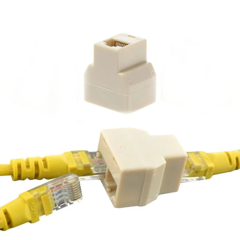 Оптовая лот 10шт Banggood Сетевой кабель LAN Ethernet RJ45 Женский Разветвитель 1 В 2 Выхода Разъем Адаптера Двойной штекер