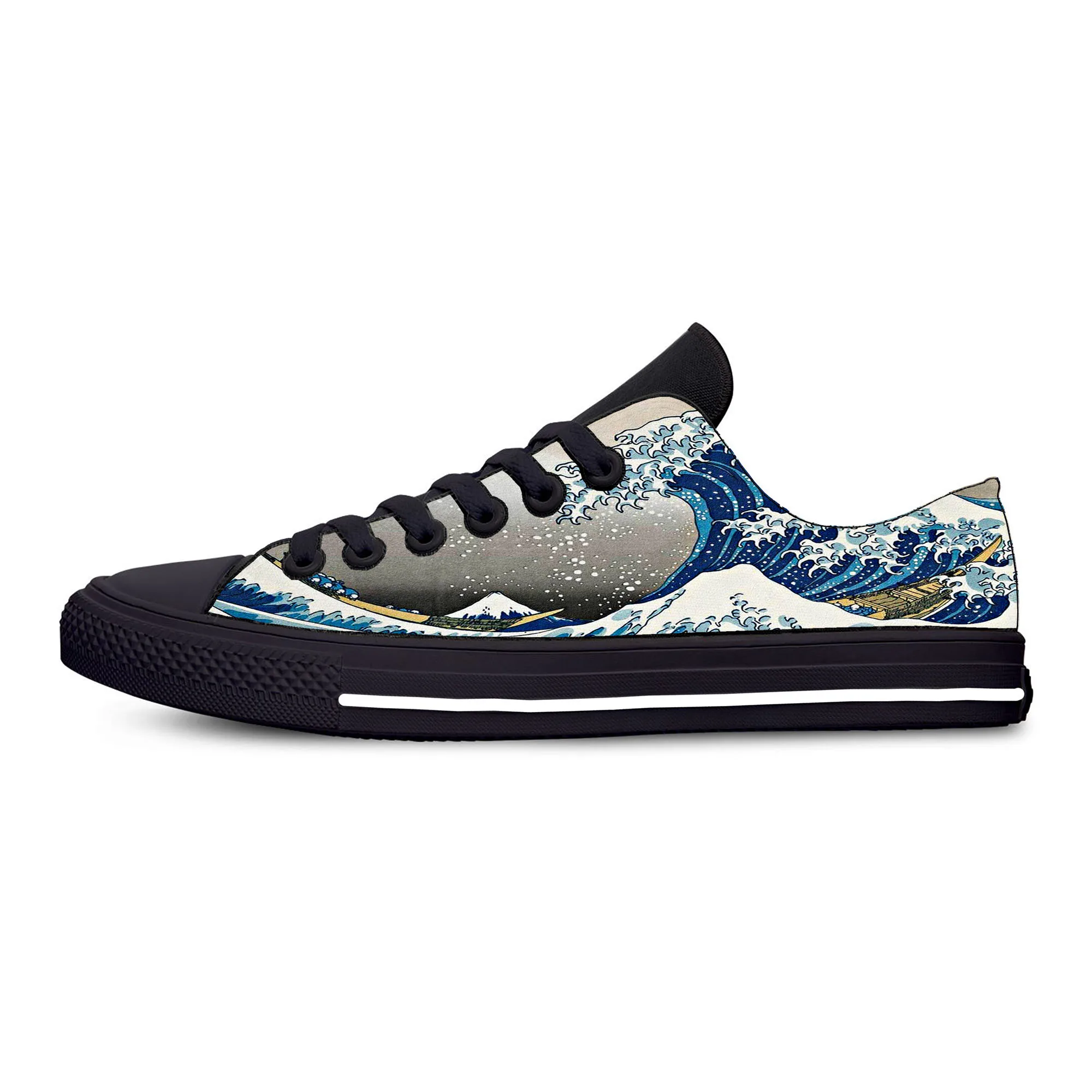Hokusais/ Великолепные кроссовки с низким берцем, Мужская Женская повседневная обувь для подростков, парусиновые кроссовки для бега с 3D принтом, Дышащая легкая обувь