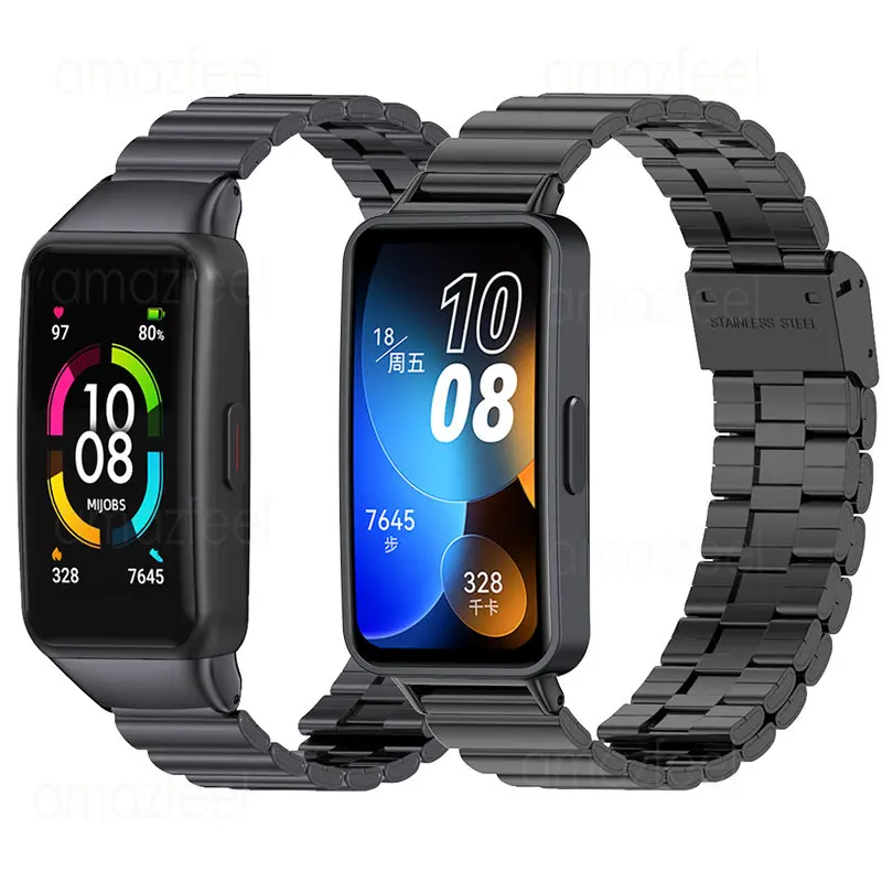 Ремешок для часов из нержавеющей стали для Huawei Band 8 Smartband, металлический браслет для Huawei Band 7, браслет, аксессуары для ремешка huawei band6