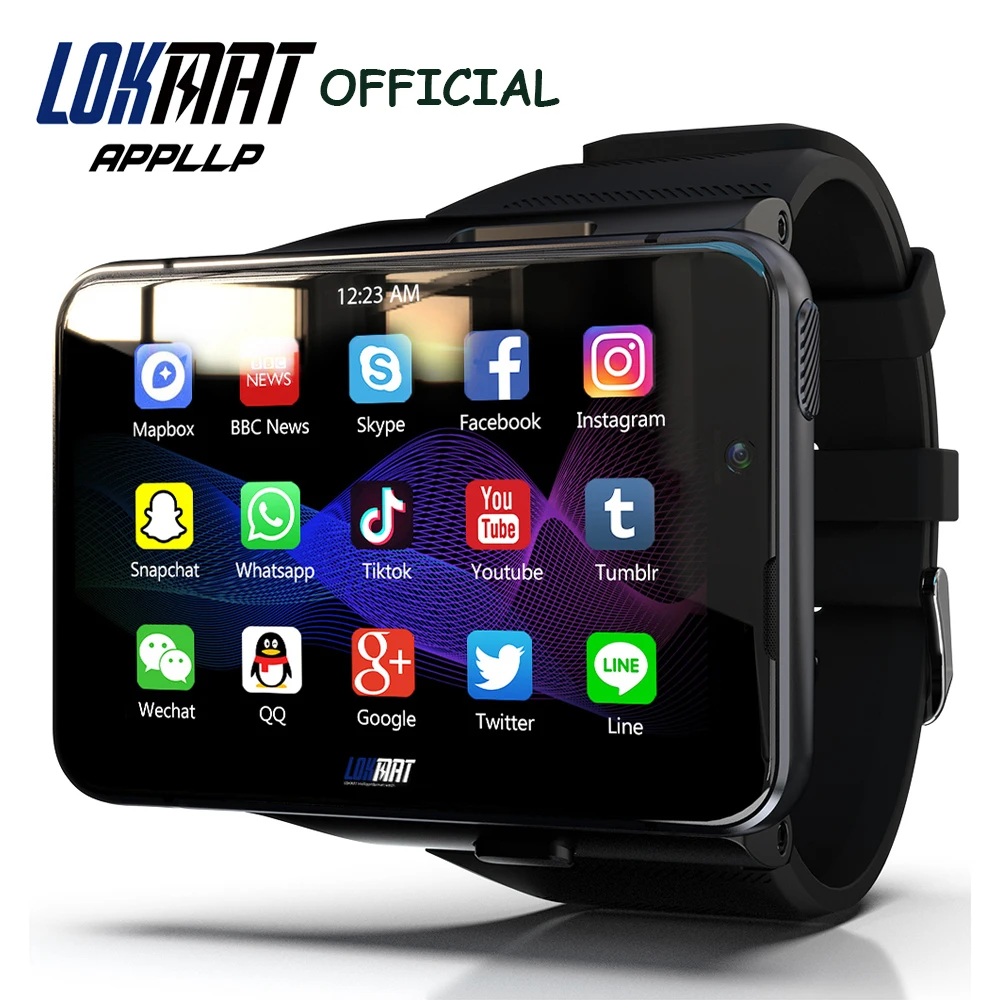 LOKMAT APPLLP MAX Android Часы-Телефон С Двойной Камерой Для Видеозвонков 4G Wifi Умные Часы Мужские RAM 4G ROM 64G Игровые Часы Со Съемным Ремешком