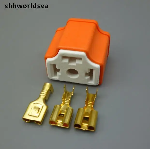 shhworldsea 5/10/50/100 комплектов H4 9003 7,8 мм 3-полосная керамическая крышка розетки и клеммный разъем лампы накаливания 3P 3PIN