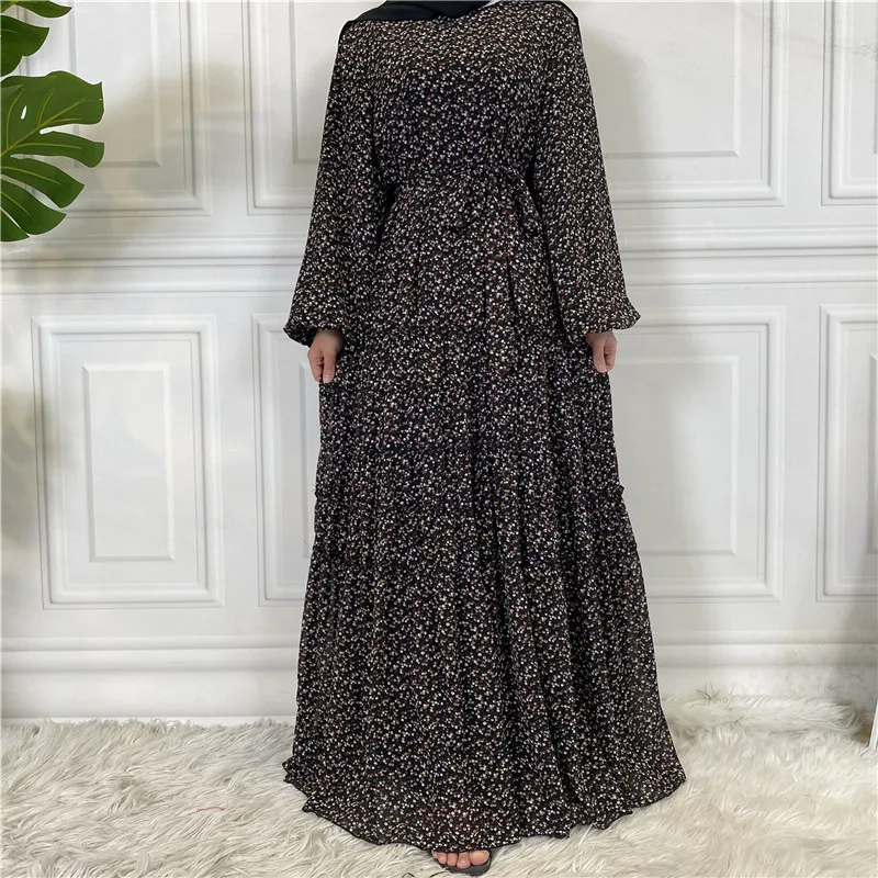 Шифоновая абайя для Рамадана, Дубай, Турция, Арабское платье-хиджаб, Мусульманские модные длинные платья для женщин, Пакистанская Европейская исламская одежда