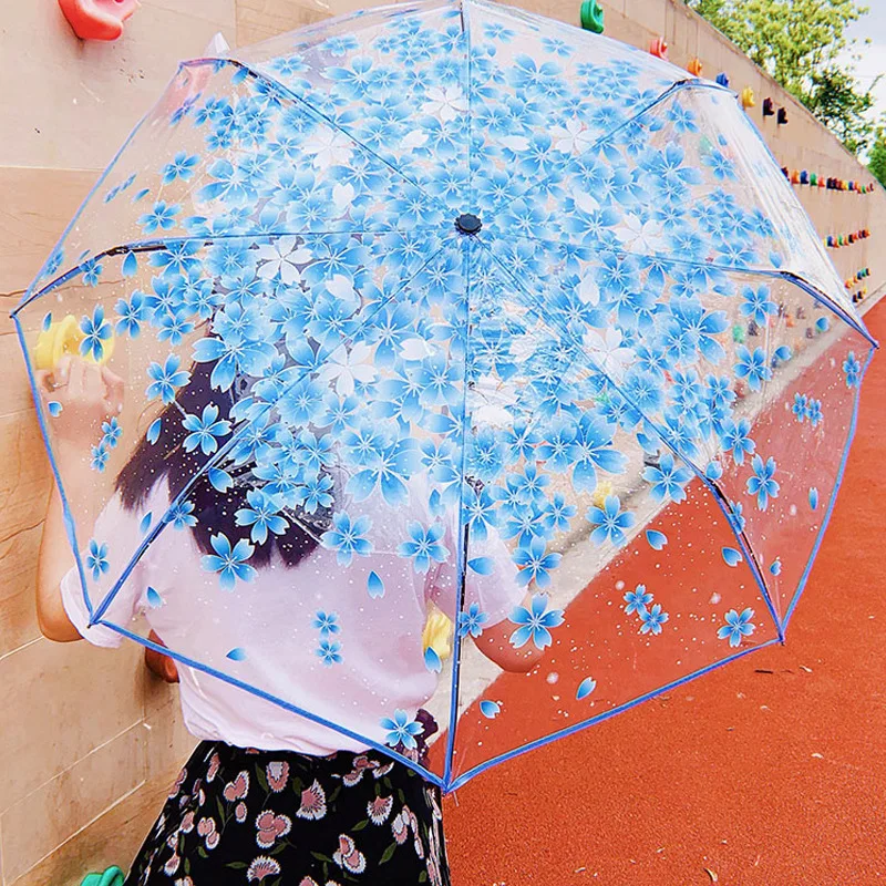 Автоматический зонт Ins Small Daisy, Прозрачные трехстворчатые зонты для японских женщин-студенток Paraguas Mujer Sombrillas