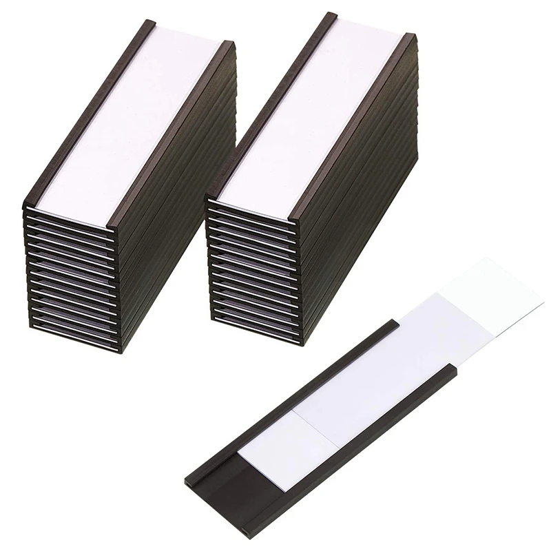 30 шт. магнитных держателей этикеток с магнитными держателями карт данных с прозрачными пластиковыми протекторами для металлической полки (1x3 дюйма)