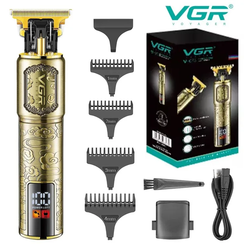 Триммер для волос VGR, профессиональный Триммер T9, Винтажная Беспроводная Машинка для стрижки волос, Машинка для стрижки Бороды, Триммер для мужчин V-073