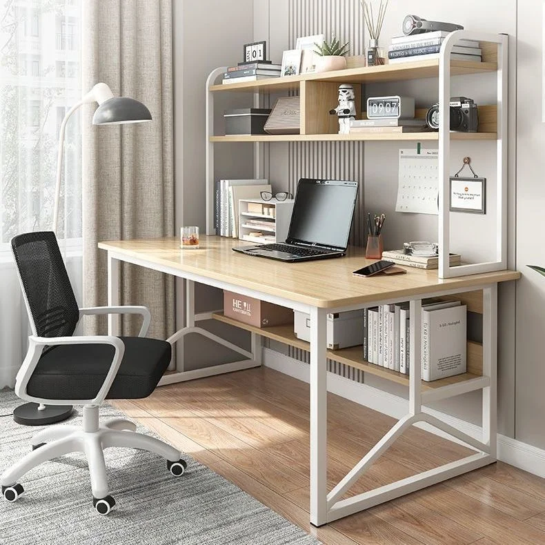 AOLIVIYA 100/120 см, игровой стол для ПК, Офисный Компьютерный стол с двойной книжной полкой, Студенческая спальня, Домашний простой стол