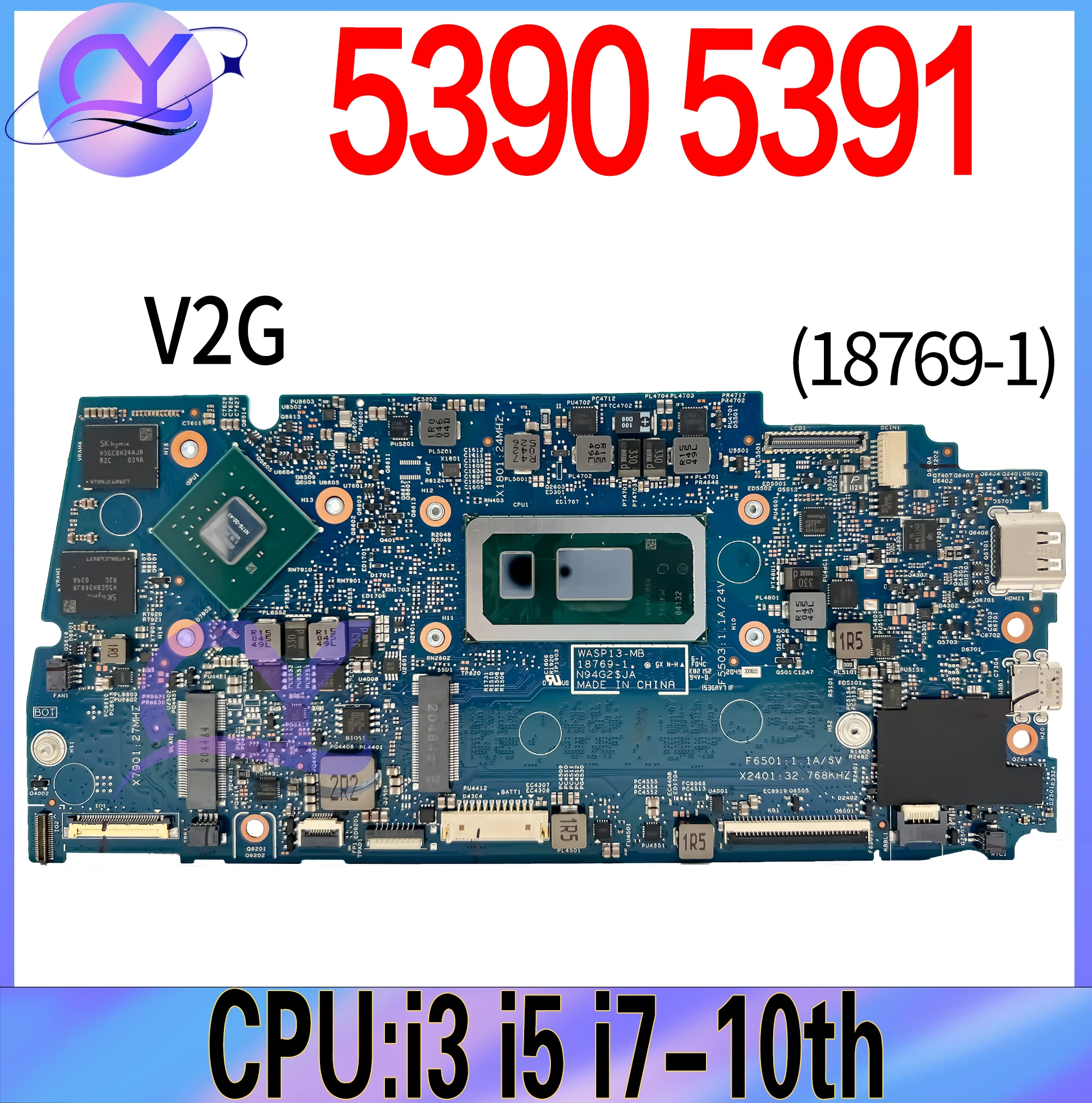 18769-1 Материнская плата для Dell Inspiron Vostro 5391 5390 CN-0T6C16 CN-02D48N T6C16 Материнская плата ноутбука с i3 i5 i7-10th Gen V2G