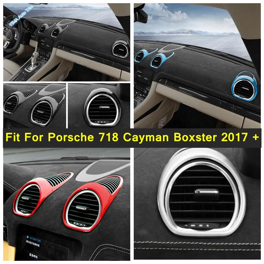 Вентиляционные отверстия для кондиционера, рамка, отделка, розетка переменного тока, Декор, 4 шт. для Porsche 718 Cayman Boxster 2017-2021, ABS Автоаксессуары