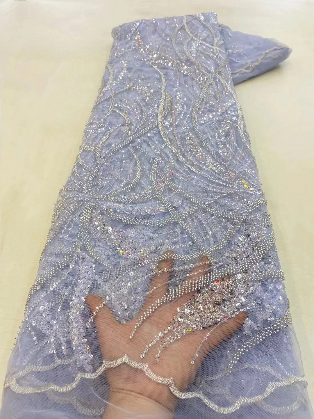Роскошная Африканская кружевная ткань, Нигерийский Тюль, Высококачественное Французское Кружево, Расшитое бисером, Кружевная ткань Для Свадебного платья