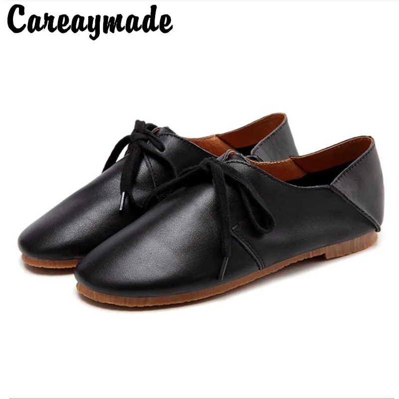 Careaymade-Новый стиль, весна и осень, лидер продаж, модная обувь из натуральной кожи, корейская черная повседневная удобная обувь на плоской подошве tide