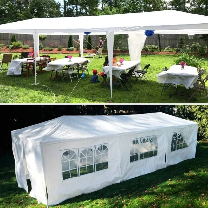 SUGIFT 10 'x30' Шатер для свадебной вечеринки, открытый шатер с 8 боковыми стенками, белый
