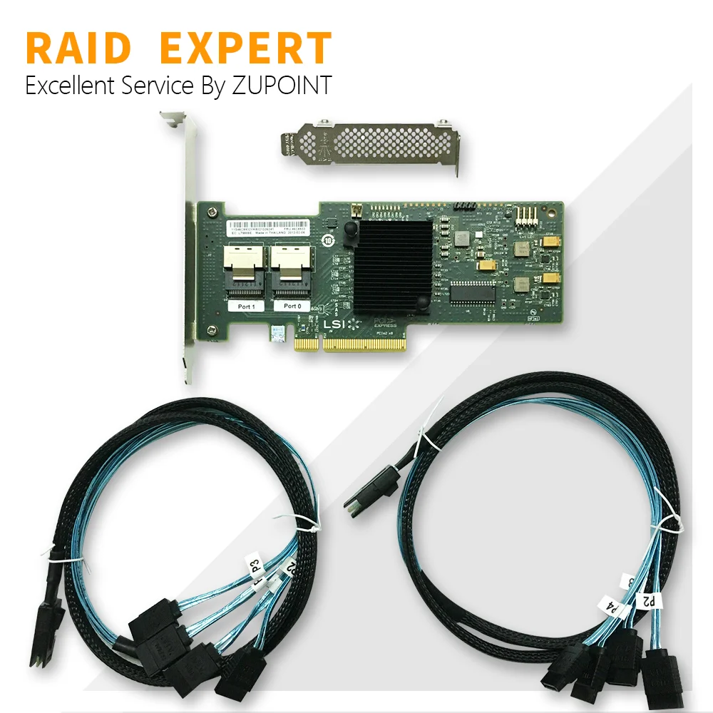 Карта RAID-контроллера ZUPOINT LSI 9210-8i 6 Гбит/с SAS HBA FW: P20 9211-8i IT Mode ZFS FreeNAS unRAID RAID Expander 2 * SFF 8087 SATA