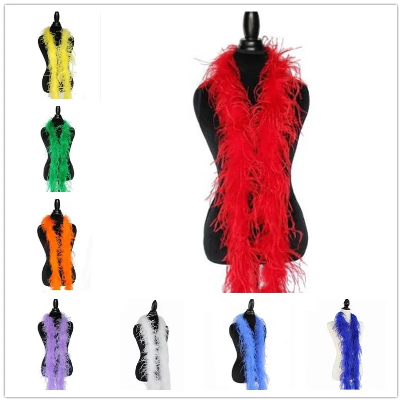 2-метровая пышная юбка-боа из страусиных перьев, отделка для костюмированной вечеринки, ручная работа, страусиное перо для свадебных украшений