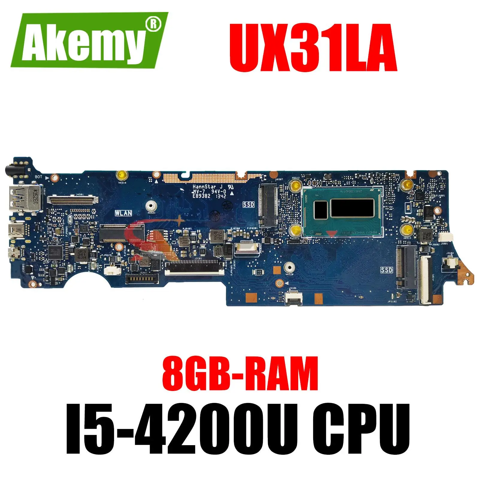 UX31LA Для материнской платы ноутбука ASUS UX31L UX31LA BX31LA Тест материнской платы В порядке I5-4200U процессор 4G/8 ГБ оперативной памяти