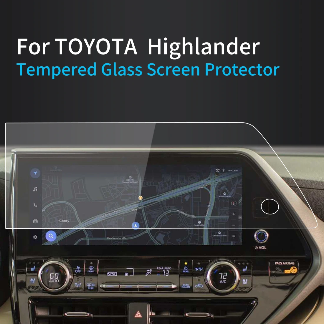 Для Toyota Highlander Защитная пленка для экрана 2023, Закаленное стекло консоли, Защитная пленка, Защита Навигатора, Автомобильные Аксессуары