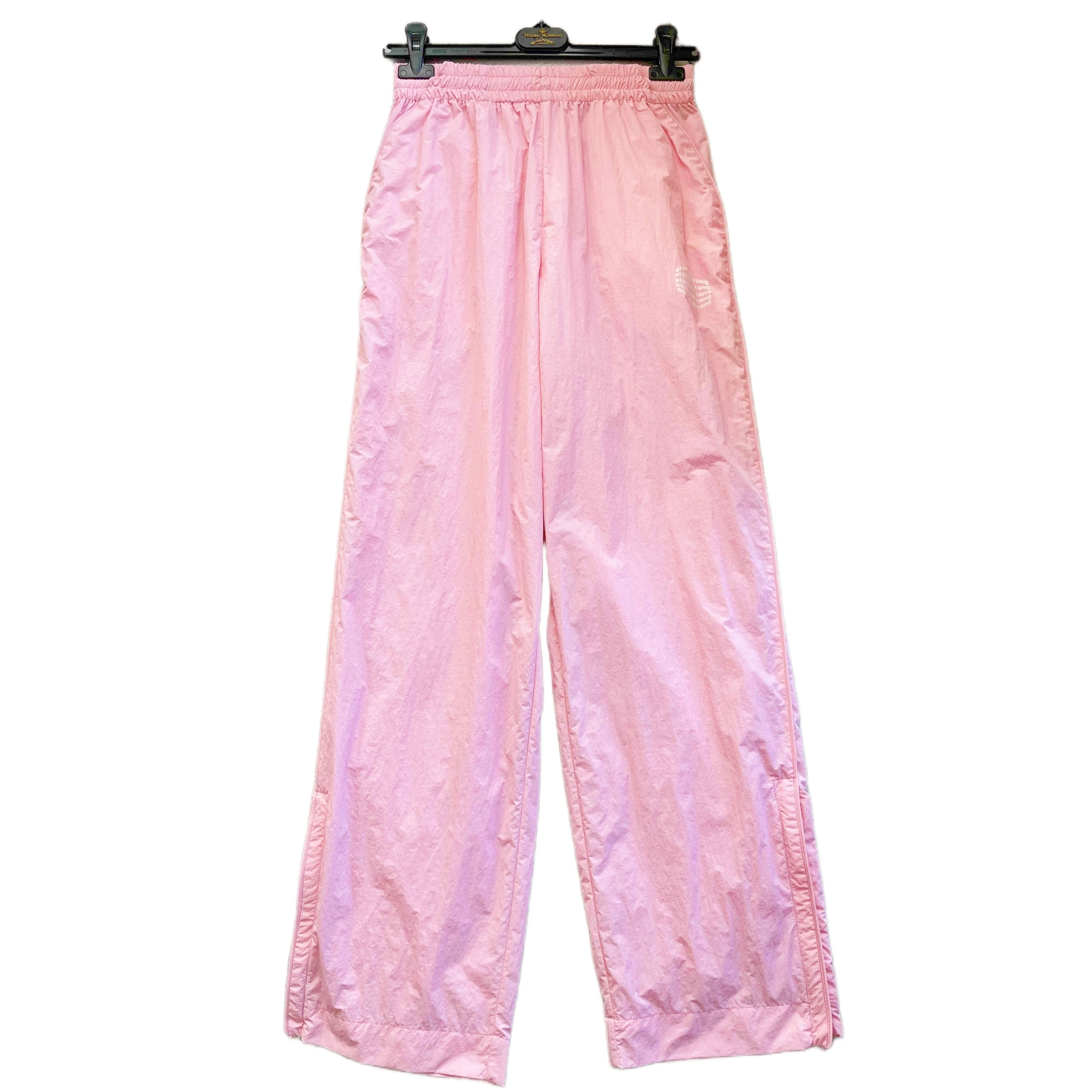 Megeara, Модные брюки, женские, розовый, черный цвет, полиэстер, длинные Свободные уличные брюки на шнурке
