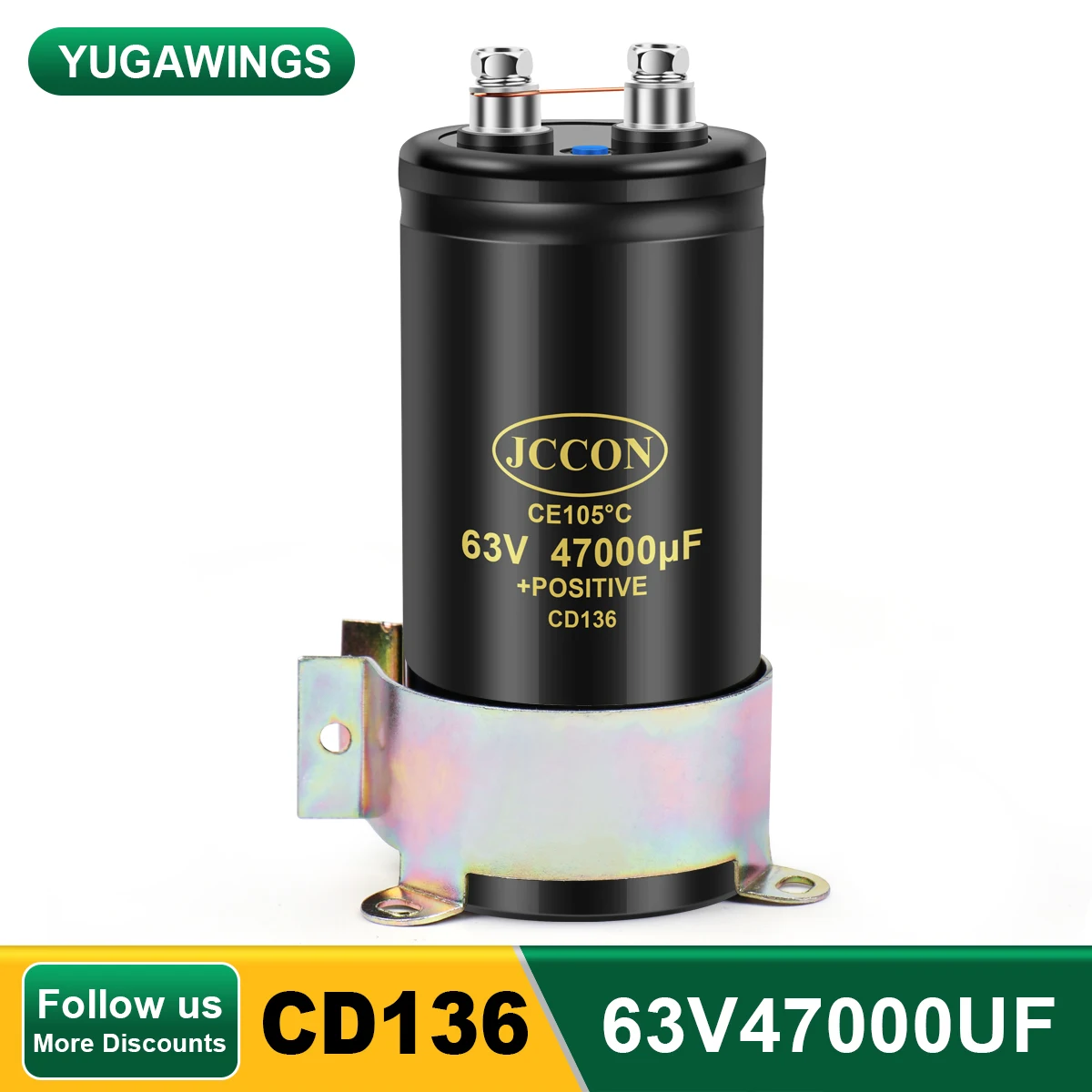 63V47000UF 50x105 MFD алюминиевый винтовой электролитический конденсатор для фильтрации звука 105 ℃ JCCON CD136 болтовые конденсаторы 47000 мкФ