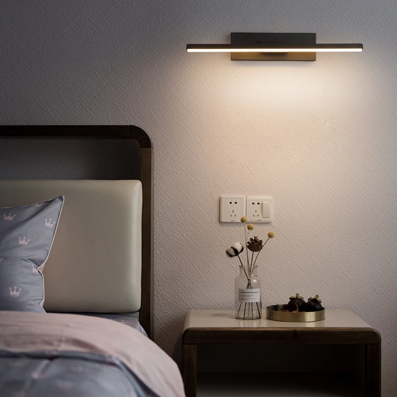 Светодиодный настенный светильник с возможностью поворота на 330 ° и регулируемым углом Простой Зеркальный светильник Алюминиевый Внутренний настенный светильник для спальни, прикроватной тумбочки, гостиной