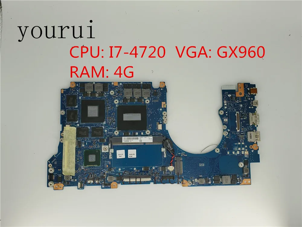 yourui N501Jw 4 ГБ Оперативной памяти i7-4720HQ Процессор GT960M Материнская плата Для ASUS N501J UX501JW Материнская плата ноутбука 100% Тестирование всех функций