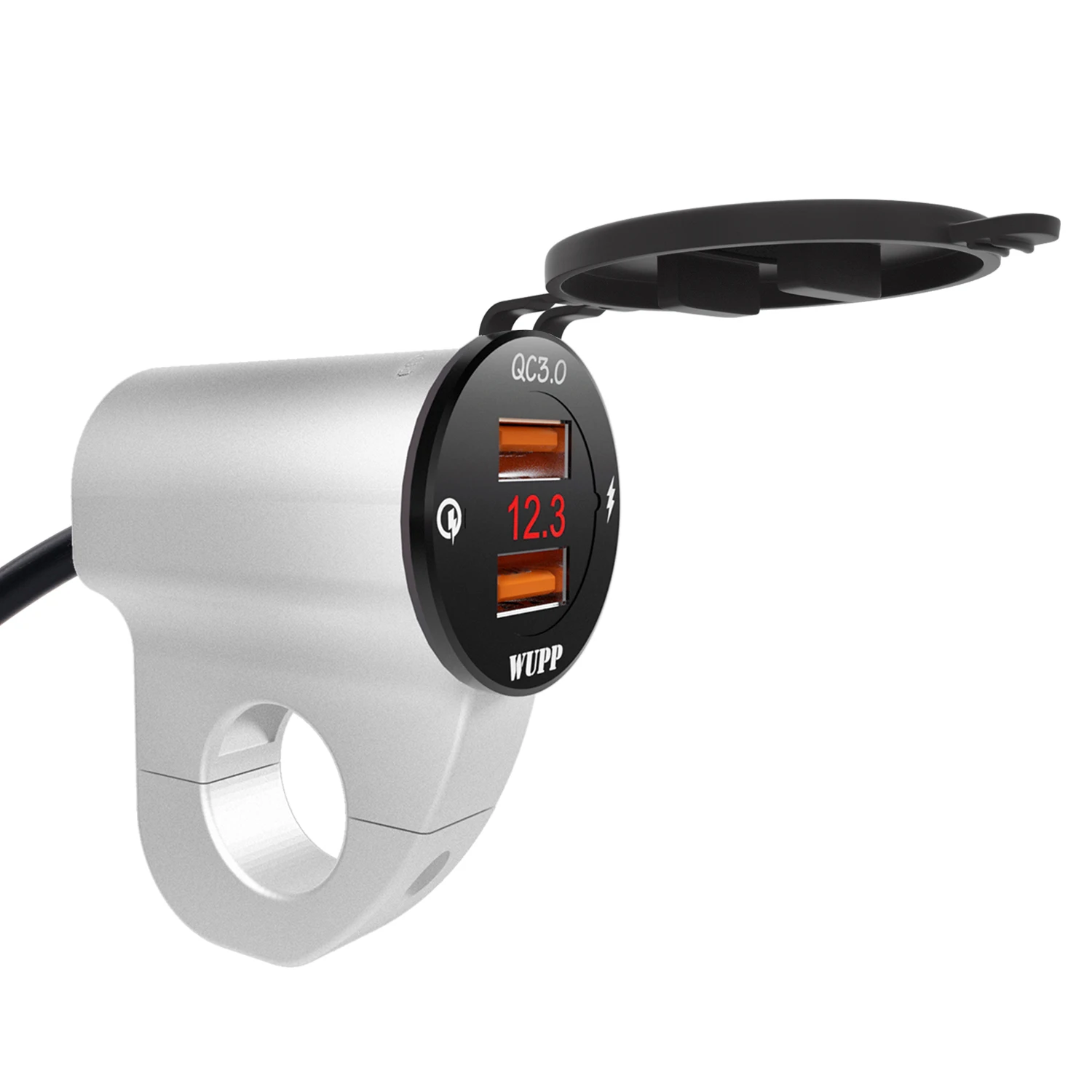 USB Зарядное устройство для мотоцикла 12 В Hi-Q QC3.0 Выход Быстрый Алюминиевый Сплав Ведьма Вольтметр Кнопка включения/выключения