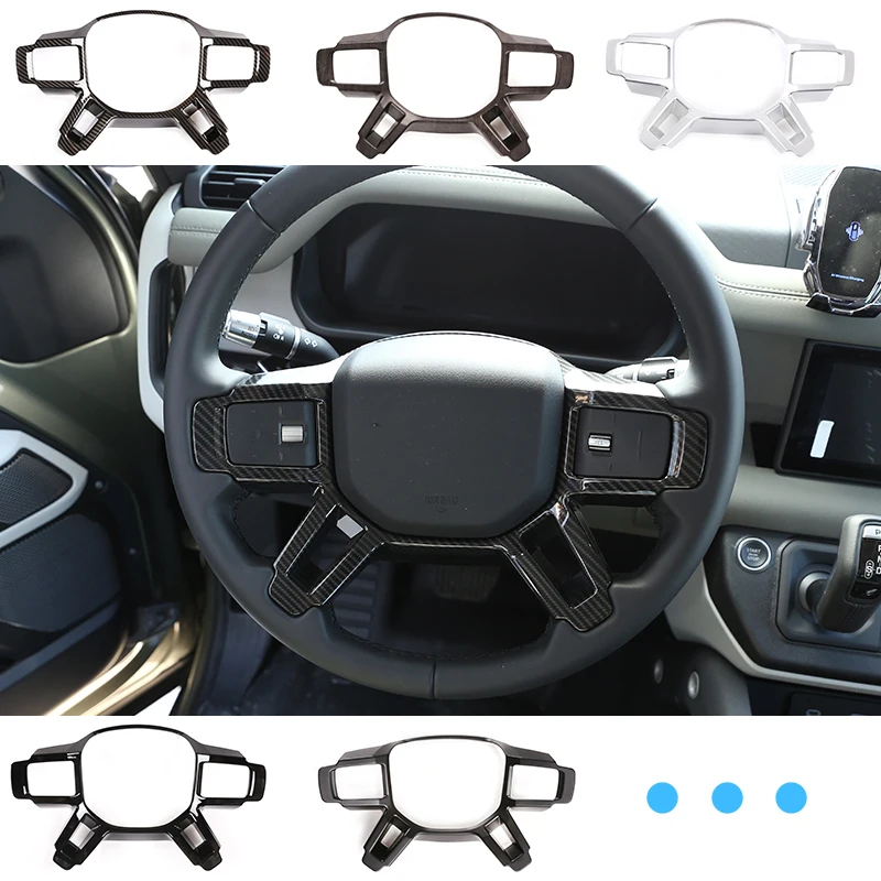 5 Стилей ABS украшение рулевого колеса автомобиля, рамка, накладка, наклейка для Land Rover Defender 90 110 2020-2022, автоаксессуары