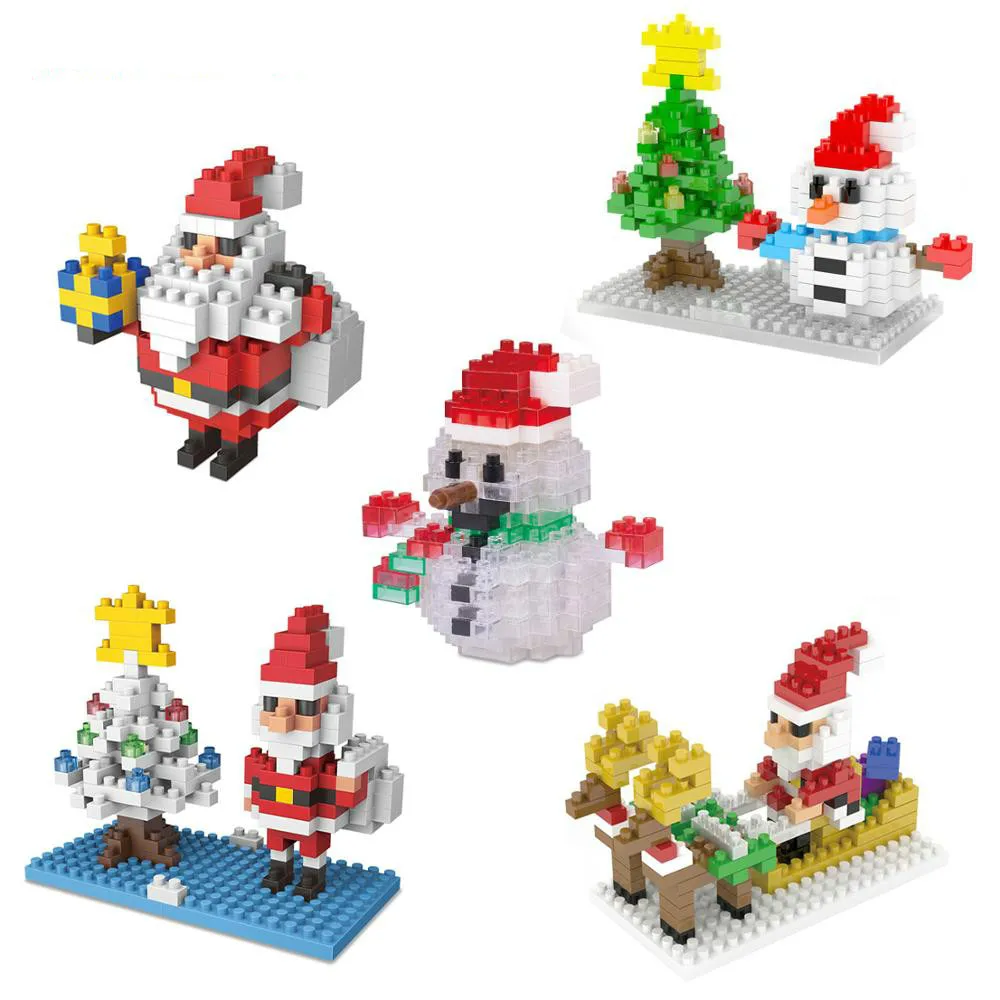 Мини-строительные блоки, игрушки, Рождественская модель персонажа из мультфильма, Обучающая фигурка, кирпичи, игрушки для детей