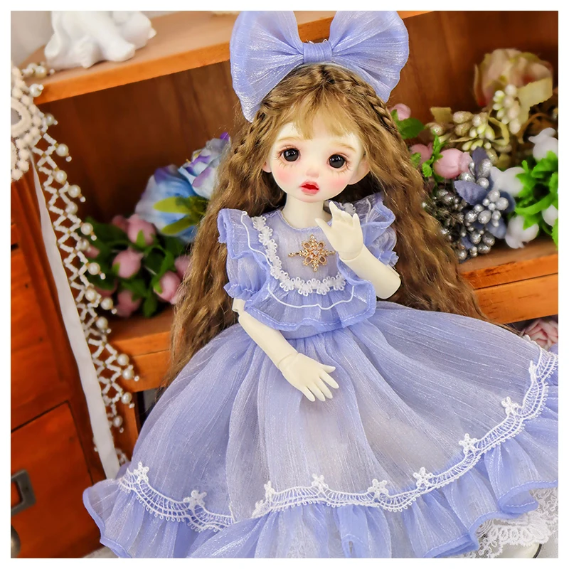 1/6 1/4 кукольное платье 1/3 платье BJD + повязка для волос кукольная одежда фиолетового цвета платье bjd комплект аксессуаров для куклы