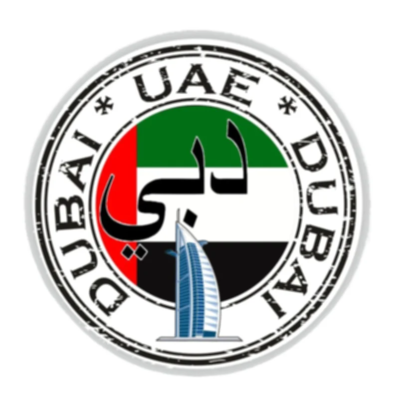Наклейка с флагом ОАЭ, Дубай, Бурдж, автомобильные наклейки с флагом, мотоциклетный шлем, солнцезащитные наклейки с защитой от царапин PVC13*13 см
