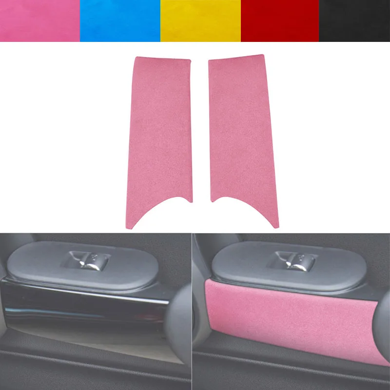 Замшевая накидка для BMW Mini Cooper F56 2014-2020, Детали интерьера, автомобильные аксессуары, Дверные ручки, накладка на панель, наклейка для отделки