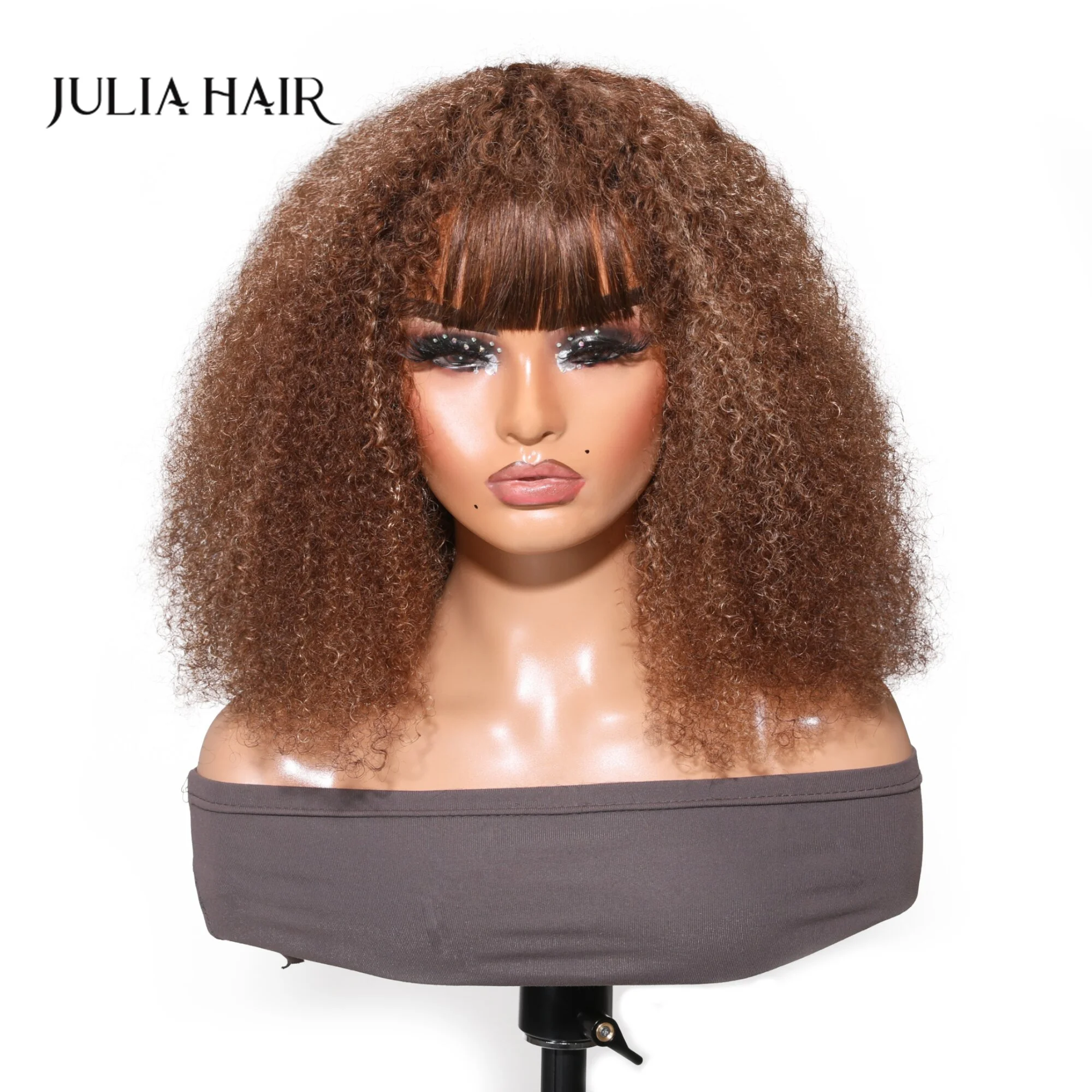 Julia Hair Короткий Афро-Парик Для Начинающих, Удобный Бесклеевой Парик, Кудрявый, Полностью Машинный TL412, Парик С мелированием Медовой Блондинки