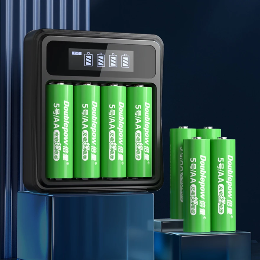 8ШТ большая емкость 1.5 v AA 3400mWh аккумуляторная батарея постоянного напряжения быстрая зарядка литиевой батареи + 4 слота USB smart charger