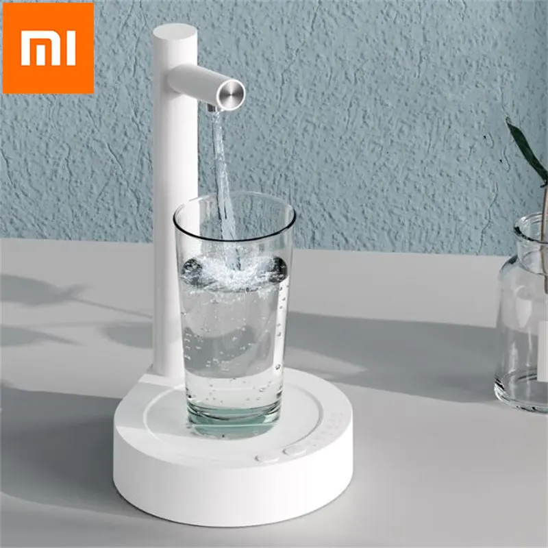 Xiaomi Mijia 6-ступенчатый Электрический настольный Диспенсер для воды Умный насос для бутылки с водой с базовым автоматическим переключателем USB Перезаряжаемый на открытом воздухе
