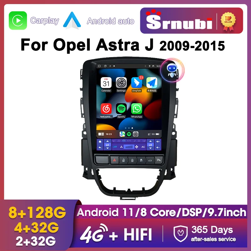 Srnubi Android 11,0 Автомобильный Радиоприемник для Opel Astra J Vauxhall Buick Verano 2009-2015 Мультимедиа Видео 2Din 4G Carplay 9,7 