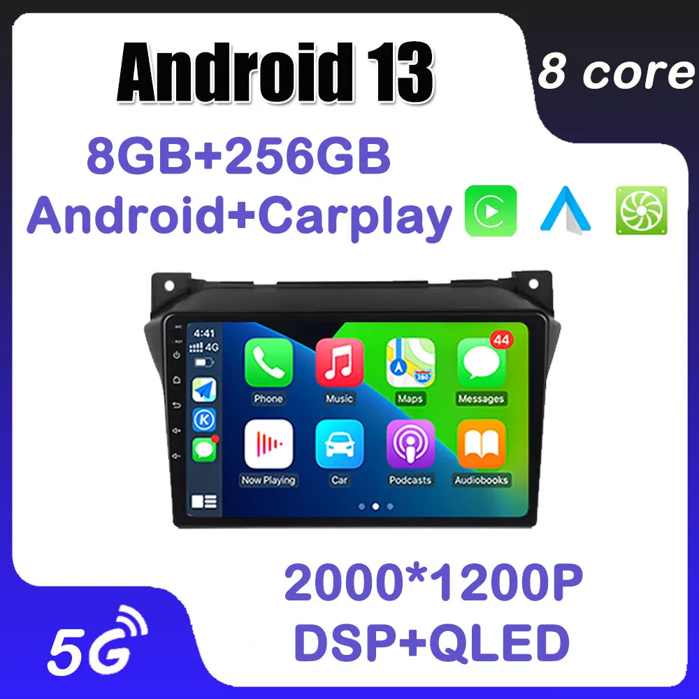 Android 13 Для Suzuki Alto 2009-2017 WiFi GPS Навигация Автомобильный Видеоплеер DSP No 2 Din