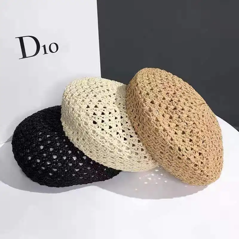Новая Летняя Открытая шляпа-берет для женщин, модные шляпы Wild British Painter Starw для девочек, женская дышащая Кепка