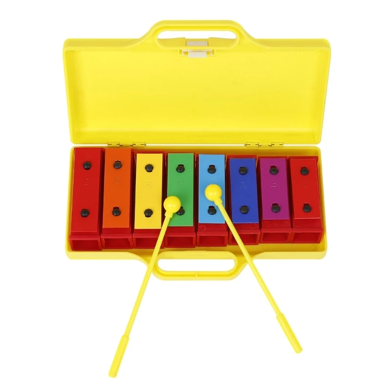 Ксилофон Глокеншпиль, 8 нот, Резонатор, колокольчики с коробкой, музыкальная игрушка N58B